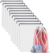 10 Pack Shoe Bags for Travel, Waterproof Clear, 20 x 30 cm Luggage Organizer