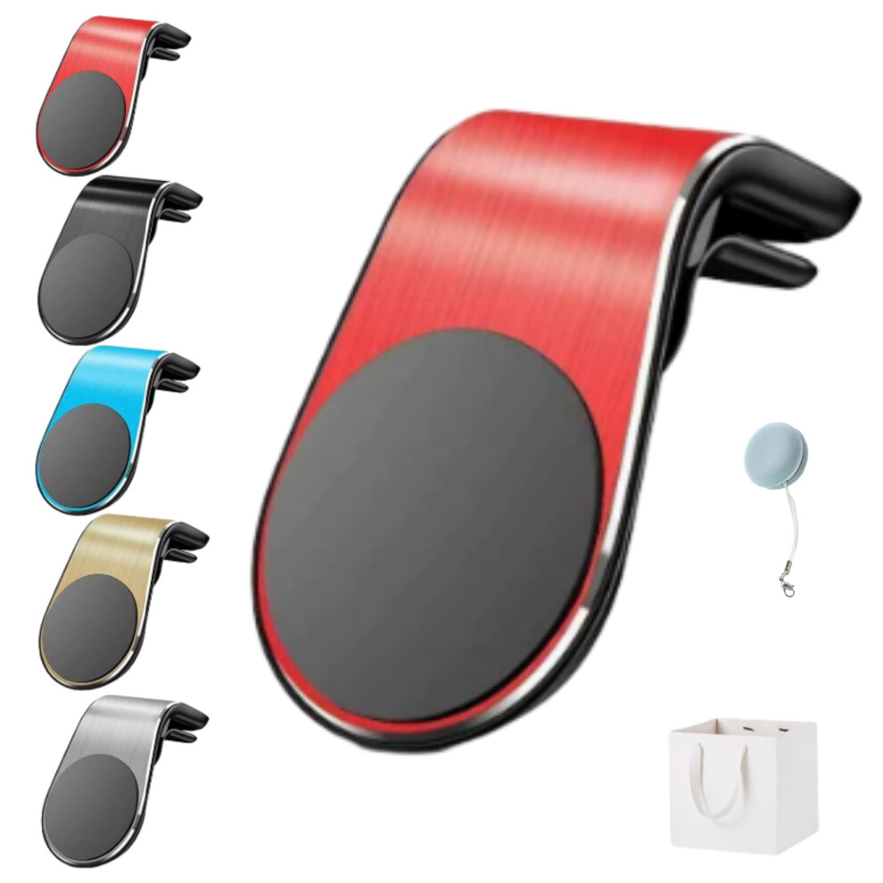 Magnetic Car Phone Mount With 360 Rotation, NonâSlip Grip And Universal Smartphone Fit Red 9073542639756