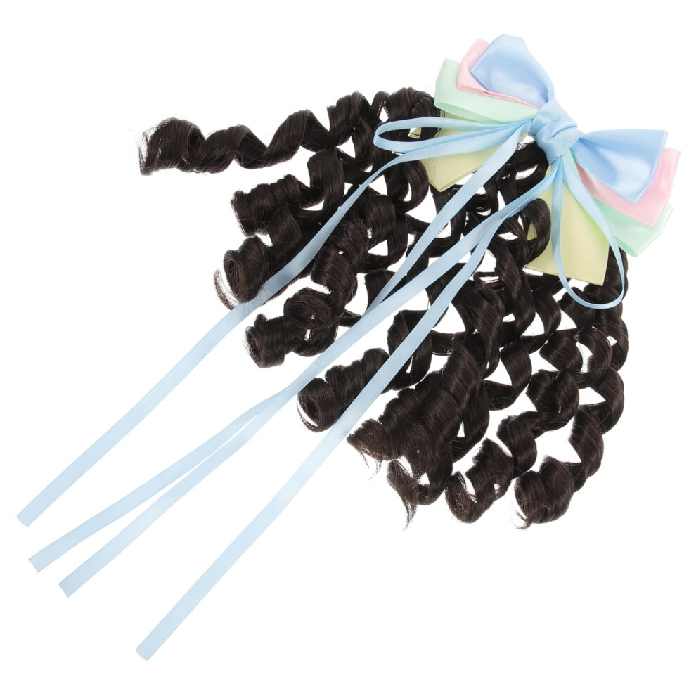 Unisex Curly Ponytail Extension With Retro Wavy Texture, Clipin Hairpiece For Women, Party And Cosplay