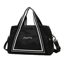 Gym Bag with Shoe Compartment, Waterproof Carry On Travel Duffel with Wet Pocket (BlackL)