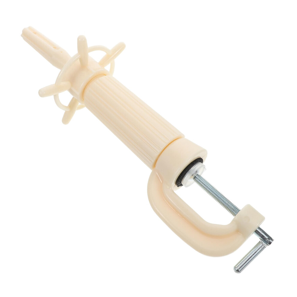 Unisex Beige Adjustable Wig Stand With Tilt And Clamp For Styling, Large Mannequin Head Holder,