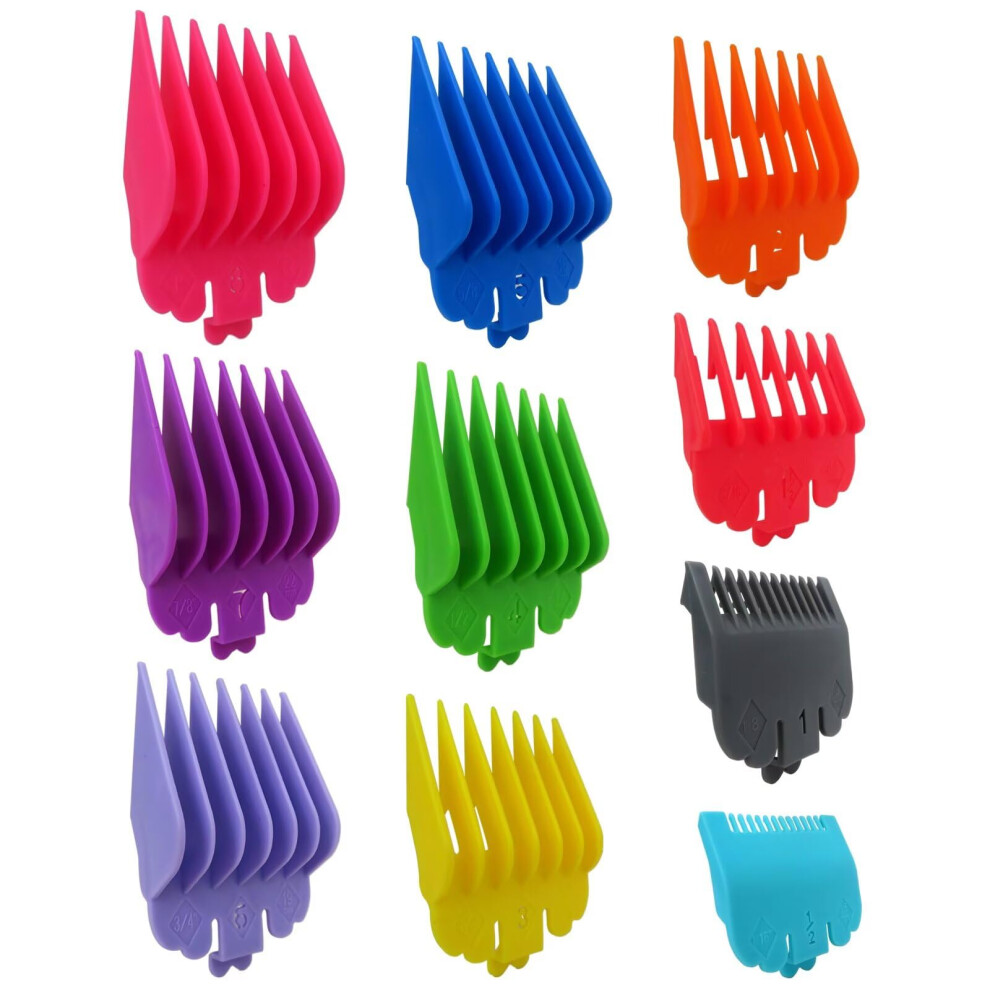 10Pack Professional Hair Clipper Guards Set, 1/16 to 1 Inch, Barber Quality with Organizer Tray