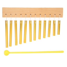 12 Key Tabletop Wind Chime Percussion Instrument with Mallet, Wood and Metal Ornament for Desk or Classroom