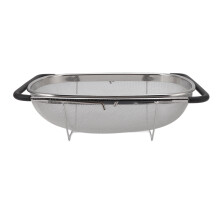 Over The Sink Colander Stainless Steel Telescopic Basket 34x24x11cm