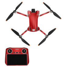 Skin Glossy Red PVC Wrap for DJI Mini 3 Pro with RC Remote Control Sticker AntiScratch Protective Decal