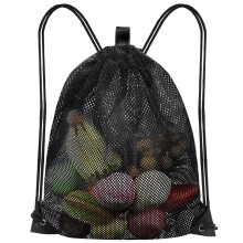 Mesh Drawstring Backpack Large 45x40cm, Breathable QuickDry Mesh Gym Bag for Swimming Beach