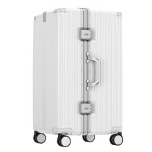 26 Inch Checked Luggage Aluminum Frame Suitcase with Combination Lock