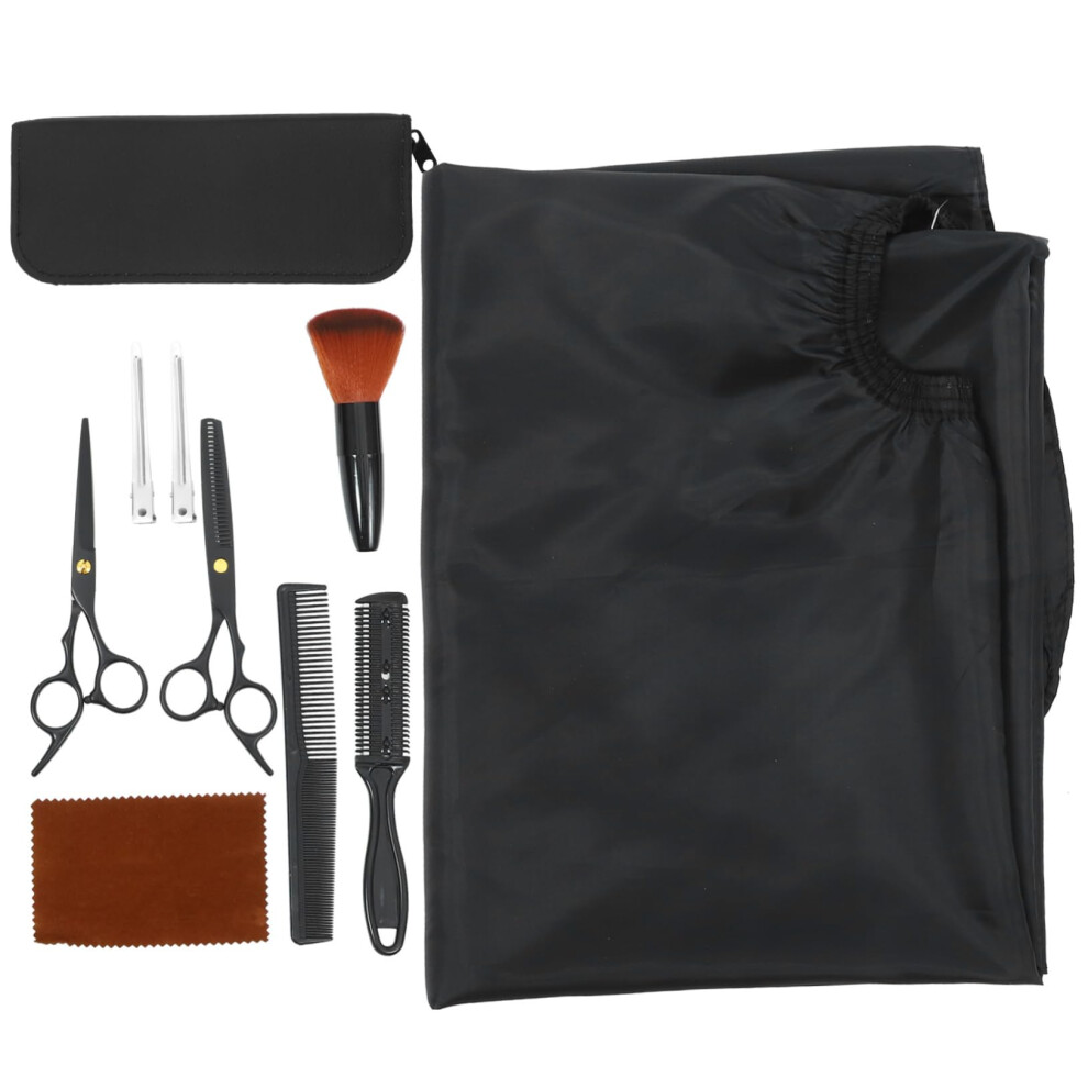 Professional Hair Cutting Scissors and Thinning Shears Set with Comb and Cape for Salon and Home