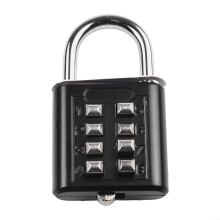 8Digit Combination Padlock, Luggage Lock with Steel Shackle for Lockers, Toolboxes, Black