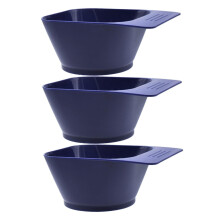 3pcs Hair Dye Mixing Bowl Set with Handle Plastic Easy Clean Precise Color for Salon