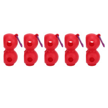 5 Stück Rote Silikon Doppel-Golfball-Schutzhüllen Tragbarer Halter