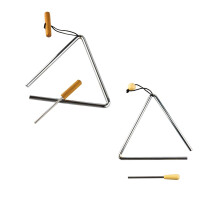 7 and 8 Inch Steel Triangle Instrument with Striker Set, Clear Bright Tone for Classroom Music and Rhythm Education