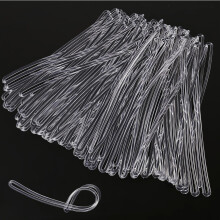 Plastic Luggage Tag Loops 6 Inch Clear, Locking Tearproof, for Suitcases and Backpacks, 200 Pack