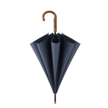 Automatic Open Windproof Golf Umbrella with Wooden Handle, for Rain and Travel, 94 cm Onecolor