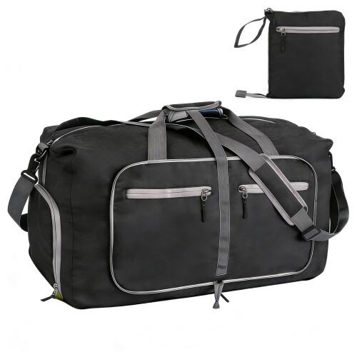 65L Waterproof Travel Duffel Bag, Foldable Packable Lightweight Large Weekend Bag