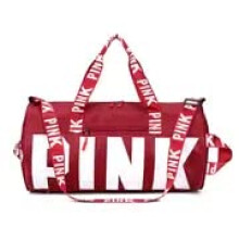 Gym Bag for Women with Shoe Compartment and Wet Pocket, Weekender Duffel Carry On, Burgundy
