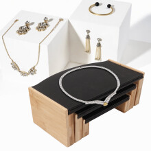 3 Pieces Jewelry Display Stand Set for Earrings, Rings, Bracelets, 20x10x5 cm