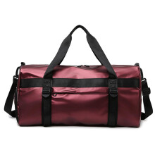 Gym Duffel Bag with Shoe Compartment and Wet Pocket, Yoga Mat Strap, Large Capacity, Red