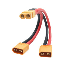 Short XT60 Parallel Connector Cable 14AWG 1 Female to 2 Male Y Splitter for RC Drone Battery 10cm