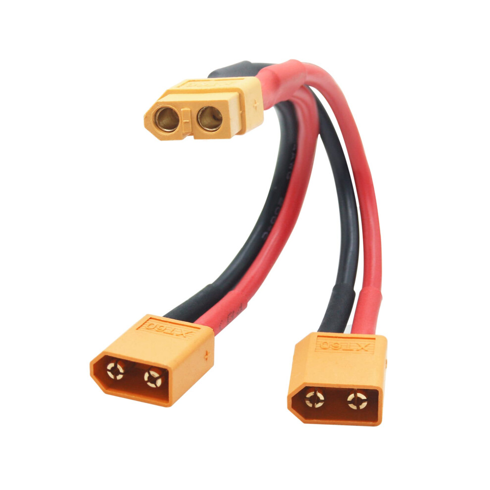 Short Xt60 Parallel Connector Cable 14Awg 1 Female To 2 Male Y Splitter For Rc Drone Battery 10Cm 9330225908531