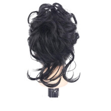 Black ClipIn Hair Bun Extension for Women, Instant Voluminous Messy Updo with Natural Blend