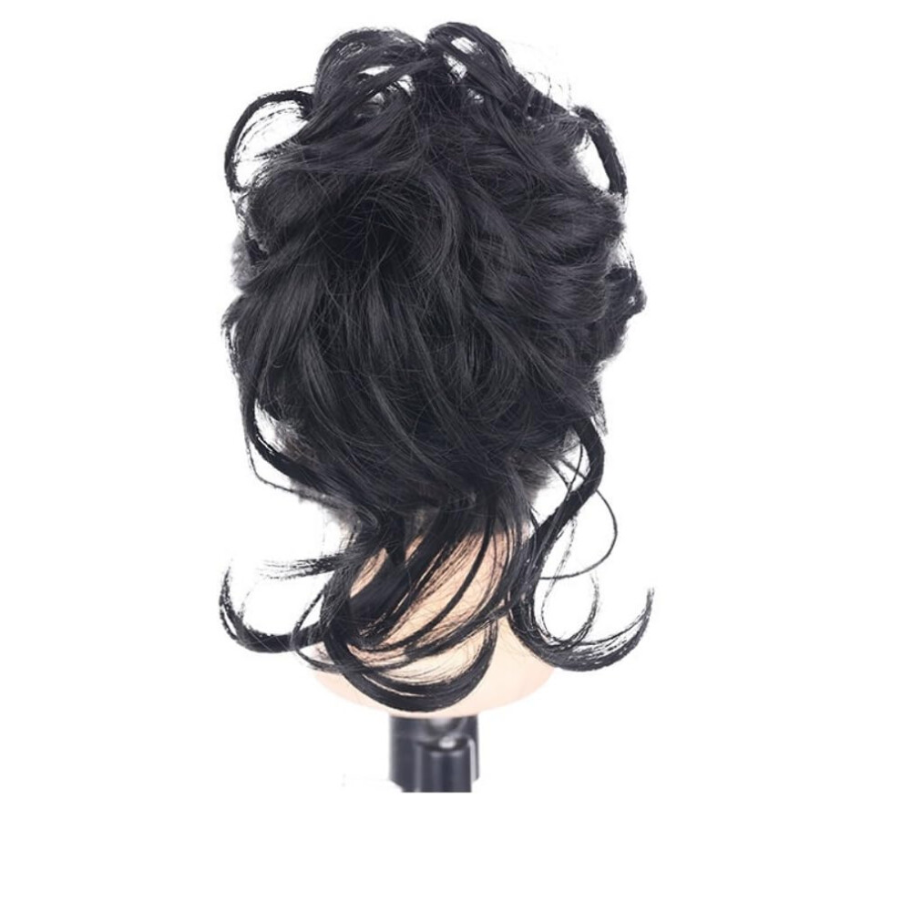 Black ClipIn Hair Bun Extension for Women, Instant Voluminous Messy Updo with Natural Blend