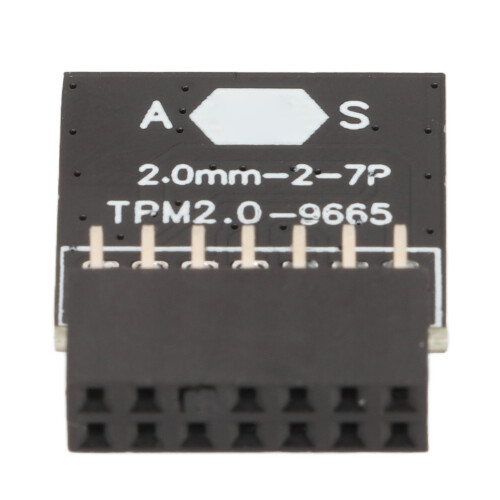 TPM 2.0 Security Module for PC, 14-Pin, Black, Compatible with Intel & AMD Platforms