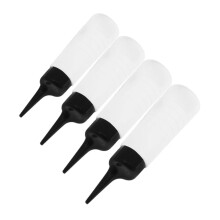 4pcs Transparent Hair Dye Applicator Bottles with Angled Tip for Precise Salon and Home Use