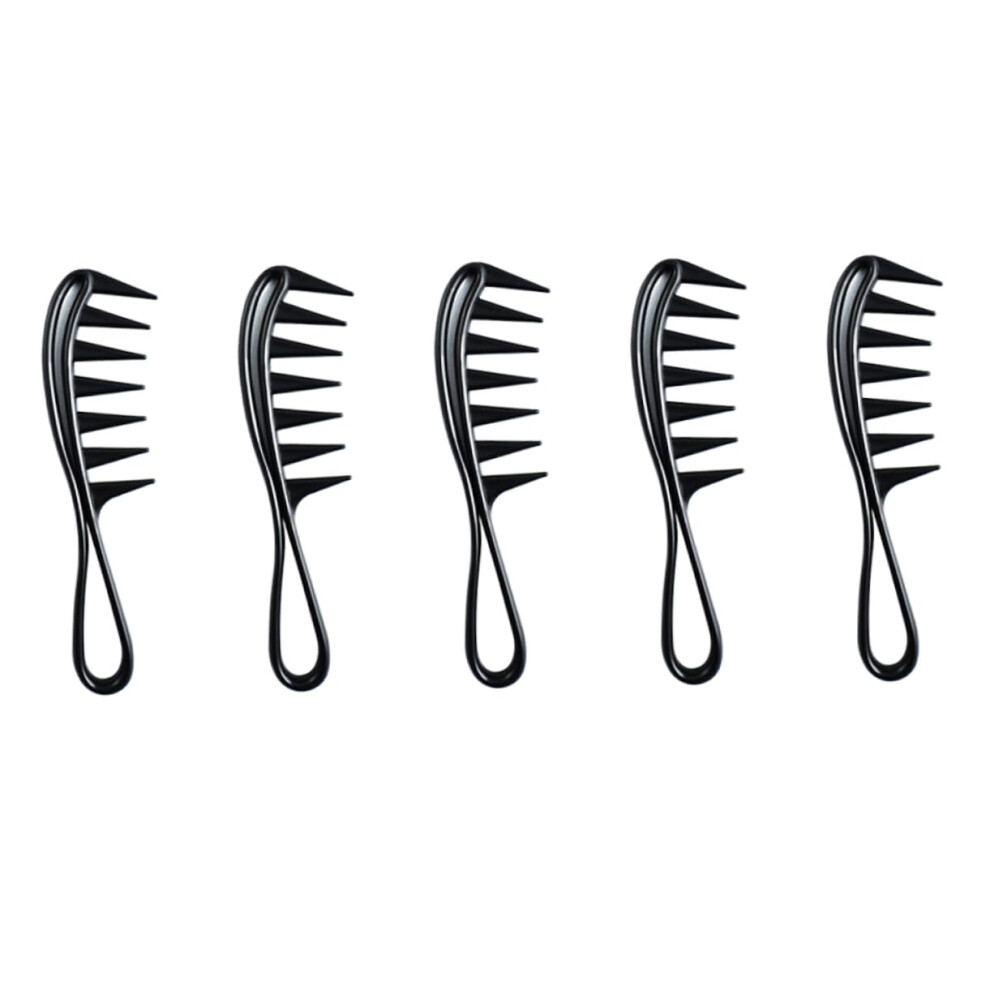 Unisex Professional Barber Comb Set 5Pcs Wide Tooth Hair Cutting And Detangling Comb For Salon Use