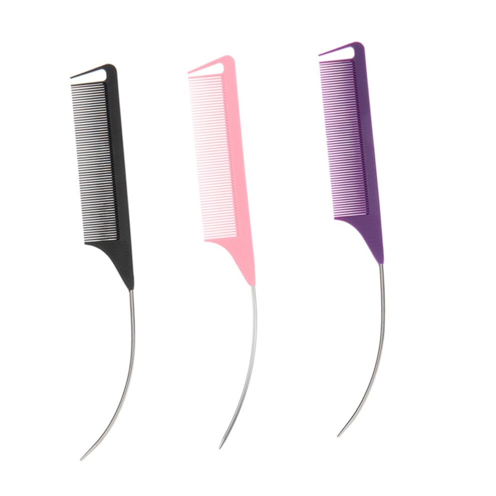 Hair Highlighting Comb Set 3pcs with Fine Tooth Brushes for Precise Sectioning and Even Dye Application