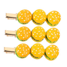 Burger Hair Clip Set with Non Slip Hold, Cute Hamburger Hair Accessory for Women and Girls