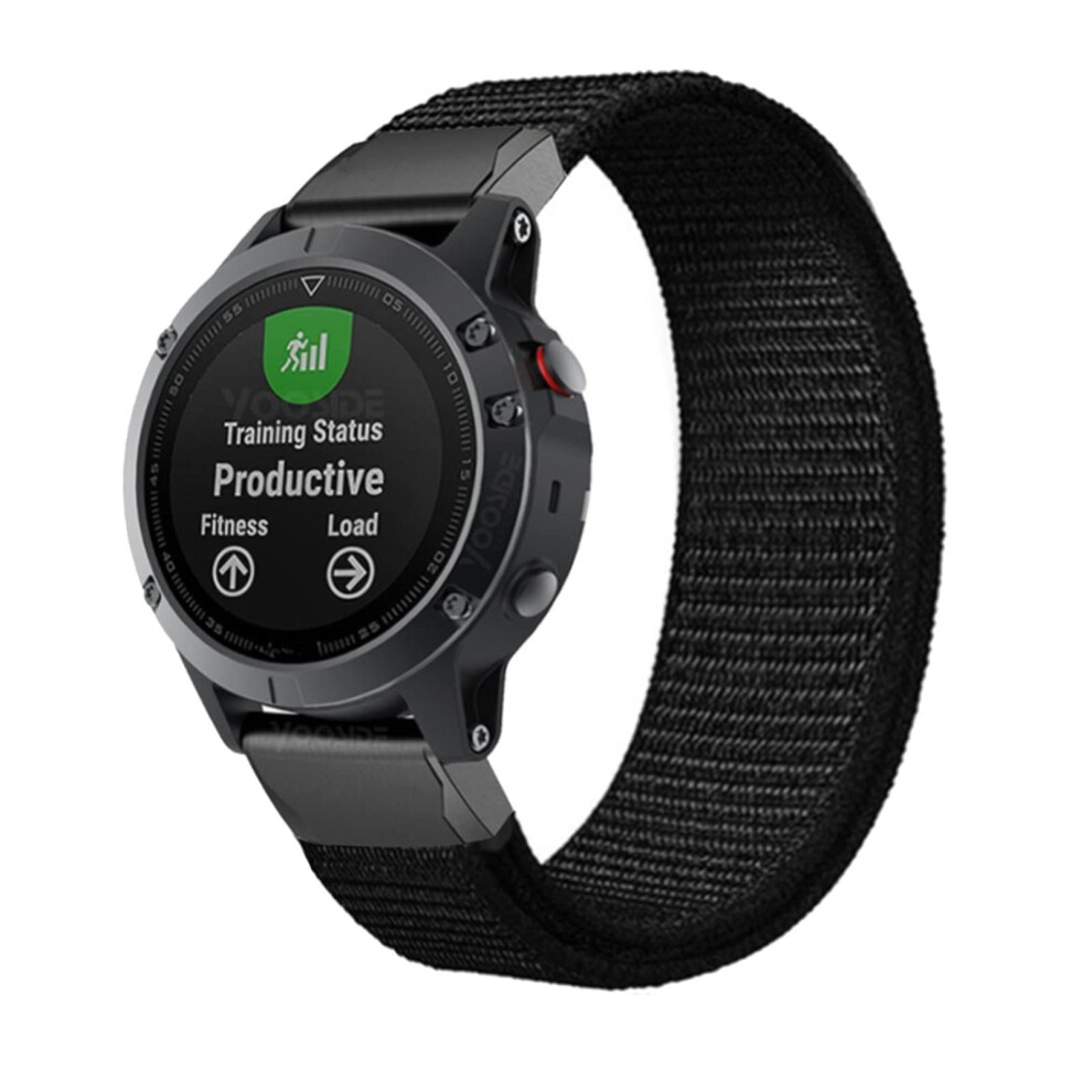 26Mm Nylon Watch Band Strap With Quick Release And Secure Buckle For Garmin Fenix 5X Plus Black 9092120146233