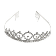 Silver Rhinestone Wedding Crown Bridal Tiara Hair Accessory Elegant Design for Brides and Parties