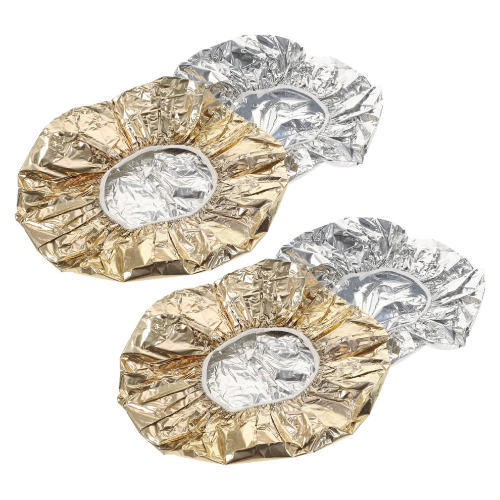 Hair Processing Cap Set 4pcs Reusable Thermal Foil Caps for Coloring Conditioning and Hair Care