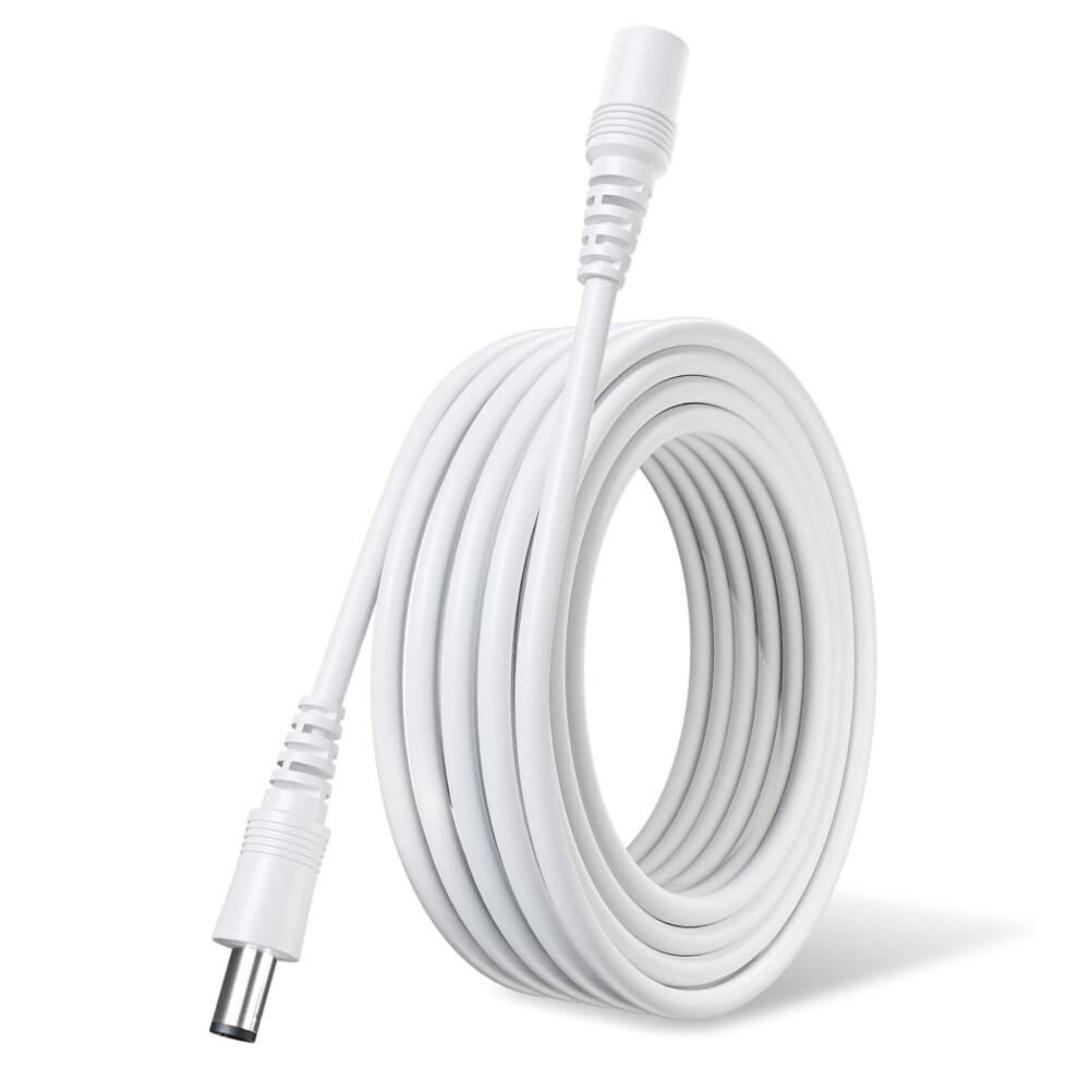 12V Dc Power Extension Cable 33Ft 10M, 5.5Mm X 2.1Mm Male To Female, Pure Copper, For Cctv White 9092120144642