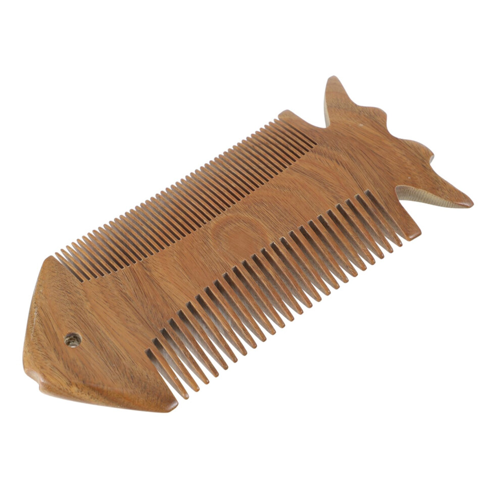 Unisex Wooden Hair Comb Natural Sandalwood Fish Shape Beard And Hair Comb For Smooth Detangling