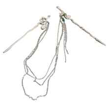 Snake Hair Stick with Tassel, Metal Hair Pin for Buns, Decorative Updo Accessory for Women