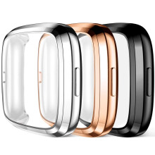 Screen Protector Case for Fitbit Versa 2, UltraThin Full Coverage, 3 Pack Black/Silver/Rose Gold