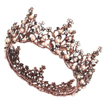 Elegant Bridal Hair Crown with Pearls Baroque Wedding Tiara for Bride Proms and Parties