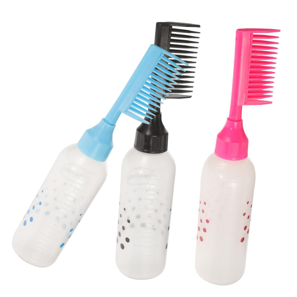 150ml Hair Dye Applicator Bottle Set with Comb Tip and Scale for Precise Root Coloring 3pcs