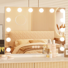 14 LED Hollywood Vanity Mirror 3-Color Dimmable Touch Control with 10x Magnifier