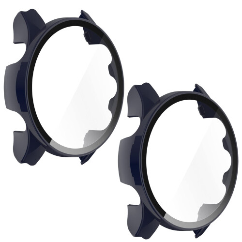 Screen Protector Case for Garmin Forerunner 955, 2 Pack Tempered Glass, Shockproof Blue