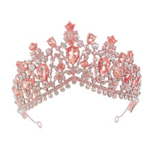 Rose Gold Rhinestone Bridal Crown Elegant Sparkle Wedding Tiara for Brides Photography Parties