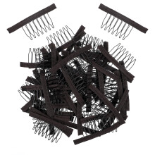 50 Pack Black 7 Teeth Wig Comb Clips – Secure Grip for Wigs and Hairpieces
