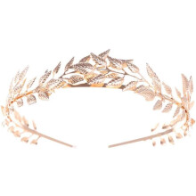 Gold Bridal Tiara Wedding Crown Headband, Elegant Princess Hair Accessory for Prom and Pageant