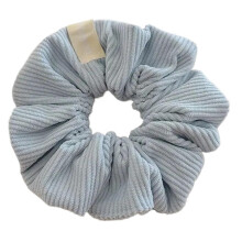 Light Blue Corduroy Hair Scrunchies 6PCS for Women, Elastic Headbands with Secure Comfortable Grip