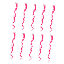 Clip In Hair Extensions 10pcs Long Synthetic Wavy Hairpieces for Women with Instant Color Change