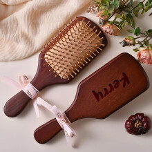 Wooden Hair Brush and Comb Set with Custom Name Engraving, Handmade Gift for Bridesmaids