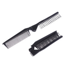 Travel Folding Hair Comb with Dual Tooth Spacing, Antistatic Pocket Size Styling Comb for Fine Hair