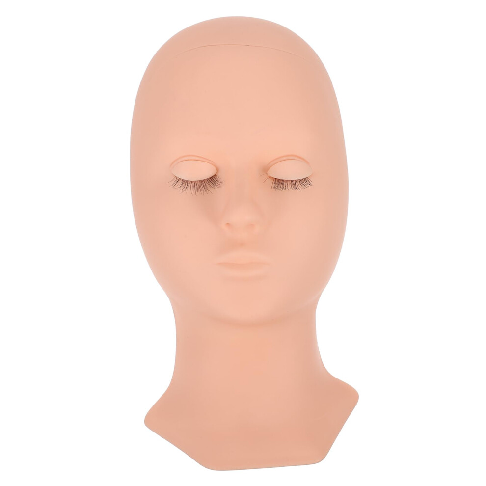 Mannequin Head with Detachable Eyelids for Eyelash Extension and Makeup Practice, Realistic Silicone